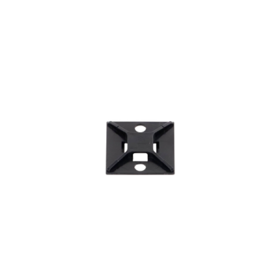 Montaje-Sujetador Para Cable de 4 vías, con Adhesivo Acrilico, 25.4 x 25.4mm (1in x 1in), Color Negro, Uso en Exterior, 1 pieza