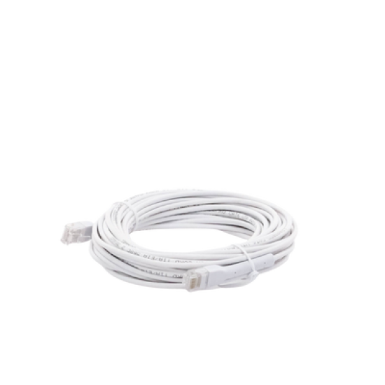 Cable de Parcheo Ultra Slim Con Bota Flexible UTP Cat6 - 10m Blanco Diámetro Reducido