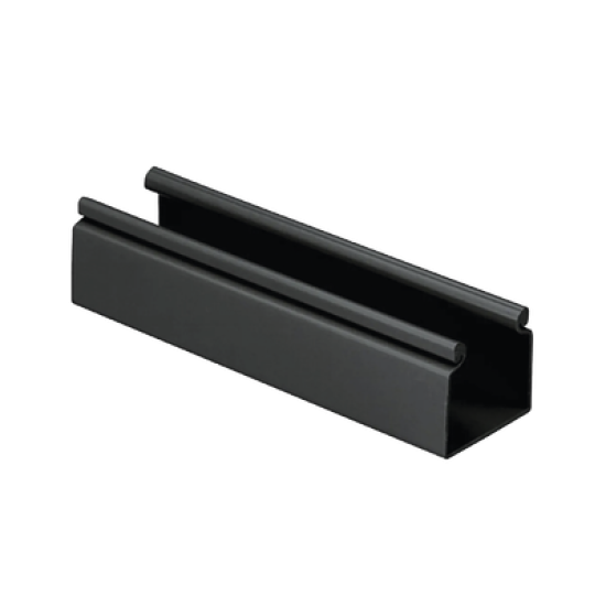 Canaleta FiberRunner™ 2X2 sin Tapa, de PVC Rígido, Sin Orificios de Montaje, Color Negro, 1.8 m de Largo
