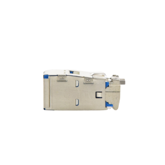 Conector Jack RJ45 Blindado, Estilo TG, Mini-Com, Categoría 6A, de 8 posiciones y 8 cables, Color Azul