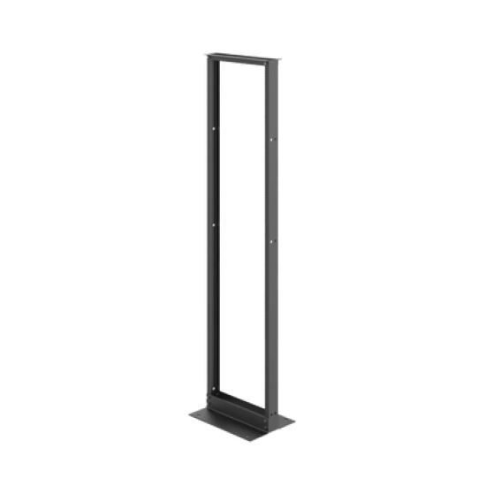Rack de Dos Postes Estándar de 19 in, Rieles Numerados y Roscados #12-24, Fabricado en Aluminio, 45 Unidades de Rack, Color Negro