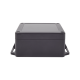 Gabinete Plástico Negro para Exterior (IP65) de 120 x 120 x 60 mm Cierre por Tornillos. 