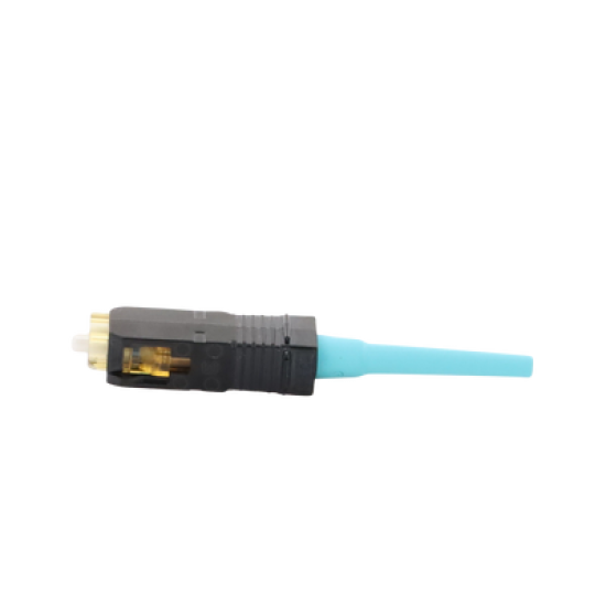 Conector de Fibra Óptica SC Simplex OptiCam, Multimodo 50/125 OM3/OM4, Pre-pulido, Color Aqua