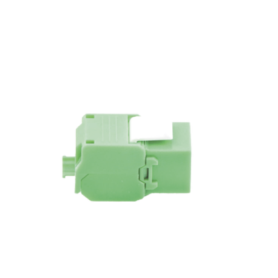 Módulo Jack Keystone Cat6A (toolless), con terminación en ángulo 180 º Color Verde, Compatible con Faceplate y Patchpanel Linkedpro