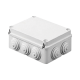 Caja de derivación de PVC Auto-extinguible con 12 entradas, tapa atornillada, 380x300x120 MM, Para Exterior (IP55)