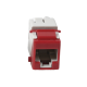 Jack UltraMAX Cat6A, UTP, Tipo Keystone, Color Rojo, Punch Down