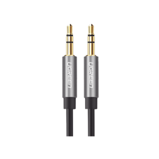 Cable Auxiliar 5 Metros / Conector 3.5mm a 3.5mm / Macho a Macho / Cubierta de TPE / Carcasa de Aluminio / Color Negro