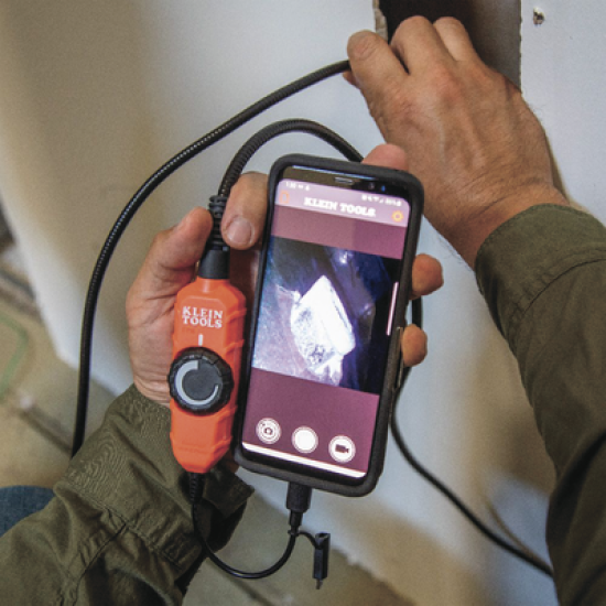 Cámara Boroscopio de Inspección con Conexión para Dispositivos Android®. Cuello de Cisne Blindado de 10' (3 m) y 6 Luces LED