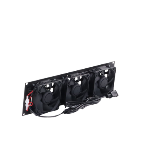 Kit de 3 Ventilador 110 Vca (12 x 12 cm) con Clavija 5-15P. Para instalación en Postes Rack