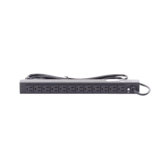 PDU Básico Para Distribución de Energía, Con 12 Tomas NEMA 5-15R Traseras, 1UR, 15 Amp, 120 Vca