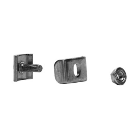 Kit 2 para unir tramos de charola, clema mediana, mas tornillo encastardo, con acabado Electro Zinc Kit 2 para unir tramos de charola, clema mediana, mas tornillo encastardo, con acabado Electro Zinc