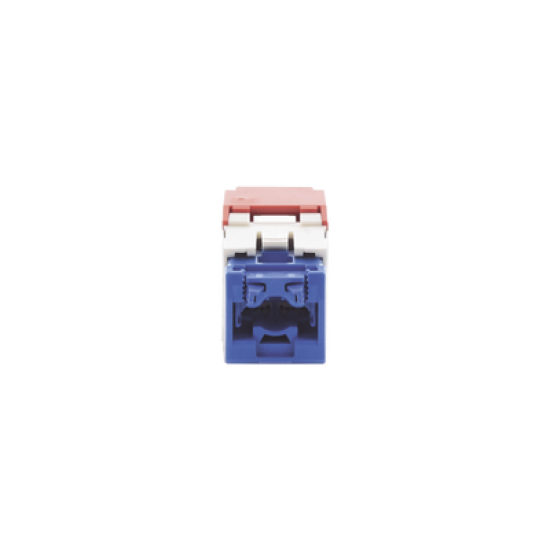 Conector Jack RJ45 Estilo TG, Mini-Com, Categoría 6A, de 8 posiciones y 8 cables, Color Rojo