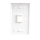 Placa de pared de 1 puerto, Keystone, con espacio para etiqueta, Color Blanco 