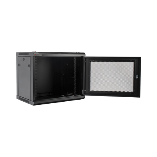 Gabinete PRECISION, Con Puerta Perforada, de 19in, 9UR, 450mm de Profundidad, Color Negro