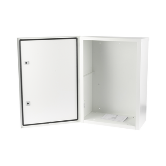 Gabinete para instalación de 2 Baterías PL110D12, Fabricado en Lámina Galvanizada, Accesorios para piso o poste (No incluidos)
