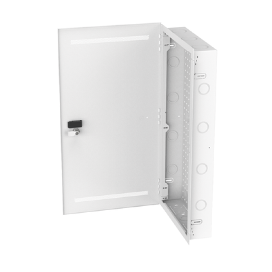 Gabinete Multipropósito de Montaje en Pared, de 28 in de Altura, Con Puerta Reversible, Fabricado en Acero, Color Blanco 