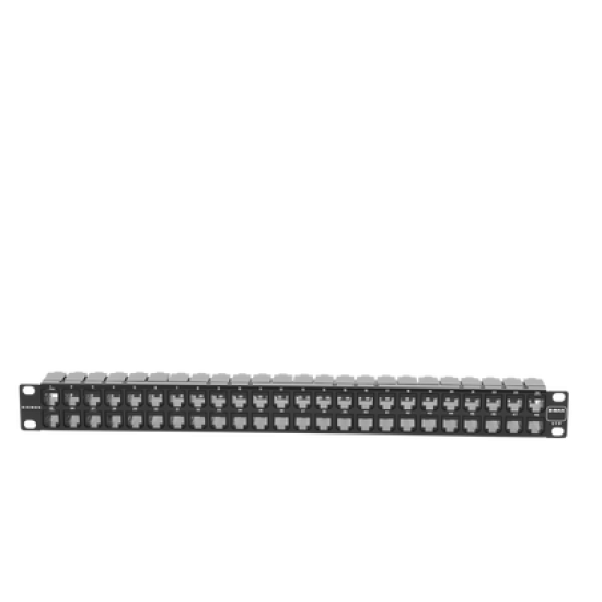 Patch Panel UTP Z-MAX de 48 puertos, Precargado con Jacks Categoría 6, Plano, 1UR