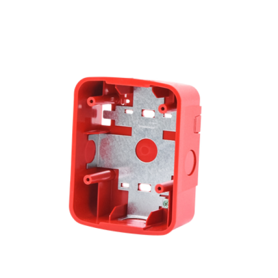 Caja de Montaje en Pared para Bocina y Bocina con Lampara Estroboscopica y para montaje en Techo de Bocinas, Color Rojo