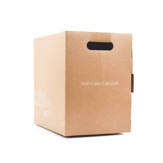 Bobina de cable UTP Plenum (CMP) UniFi, Cat6, Color blanco, 23 AWG, 305m para interior