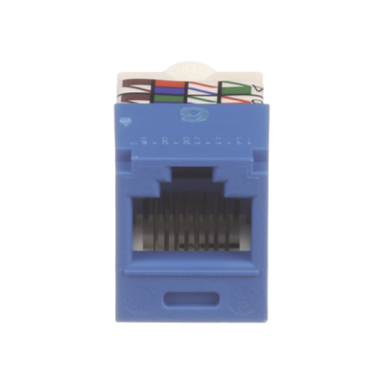 Conector Jack RJ45 Estilo TP, Mini-Com, Categoría 6, de 8 posiciones y 8 cables, Color Azul