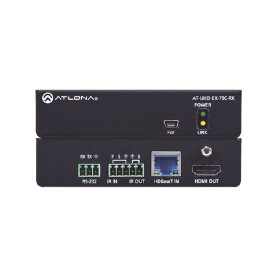 Receptor 4K/UHD HDMI sobre HDBaseT con control y PoE