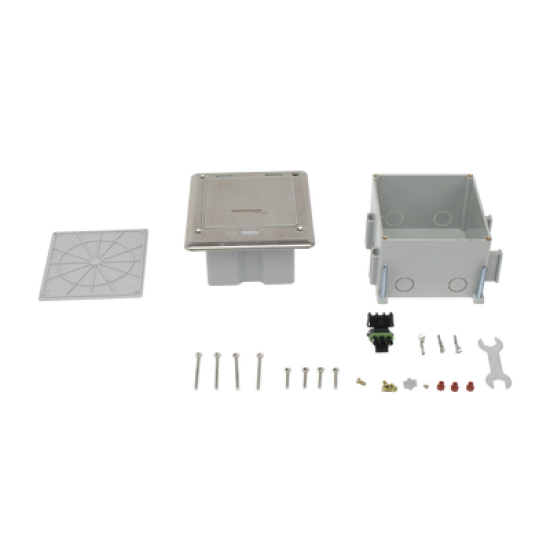 Caja de piso con contacto eléctrico (Duplex), resistente al agua, IP66 (Con tapa cerrada) (11000-53201)