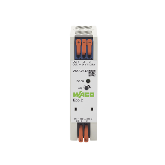 Fuente de alimentación; Eco 2; monofásico; Tensión de salida 24V DC; Corriente de salida 1,25A; DC-OK LED