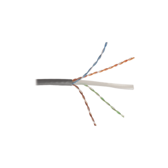 Bobina de Cable UTP Reelex, de 4 pares, Alto Desempeño Cat6, PVC (CM), Color Gris, 23 AWG, 305m
