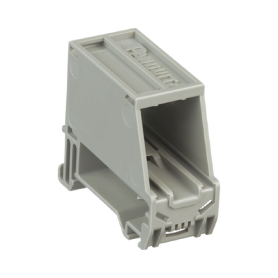 Adaptador de 1 Puerto, Para Conectores Tipo Mini-Com, Montaje en Riel Din Estándar de 35mm, Color Gris Internacional