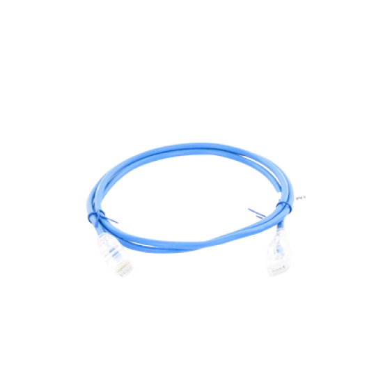 Cable de Parcheo Slim UTP Cat6A - 1 m Azul, Diámetro Reducido (28 AWG)