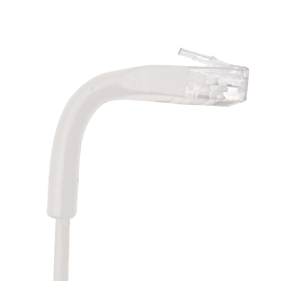 Cable de Parcheo Ultra Slim Con Bota Flexible UTP Cat6A - 0.30 cm Blanco Diámetro Reducido
