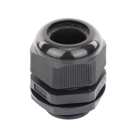 Conector Plástico Negro Tipo Glándula para Rosca NPT 1