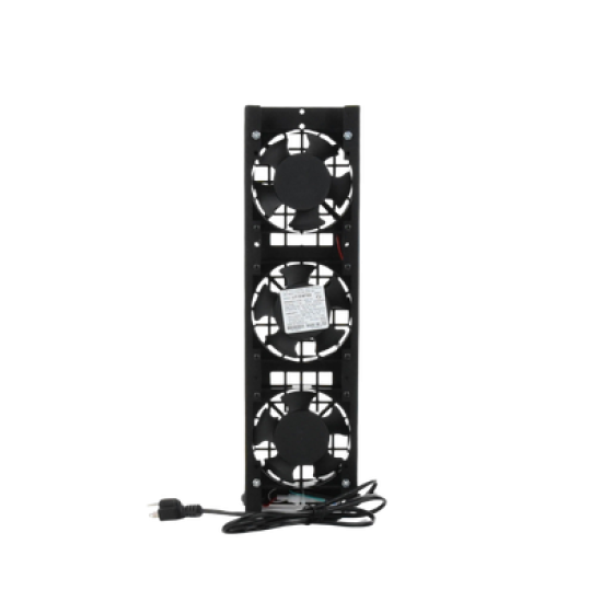 Kit de 3 Ventiladores 110 Vca (12 x 12 cm) con Clavija para Gabinete de Piso