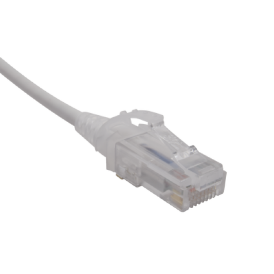 Patch Cord MC6 Modular Cat6 UTP, CM/LS0H, 3ft, Color Blanco, Diámetro Reducido (28AWG)