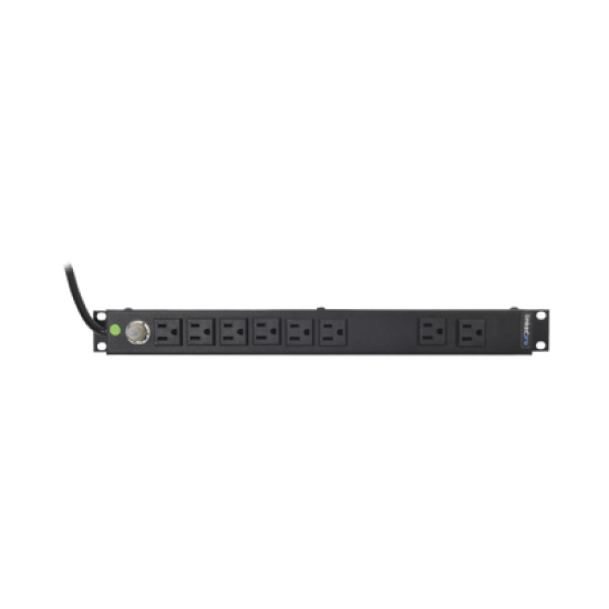 Tomacorriente Horizontal (PDU) de 8 Contactos (NEMA 5-15R) Rack 19