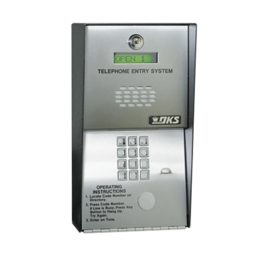 Audioportero Telefónico DKS Para 600 números Telefónicos / Control Para 2 Puertas / Gabinete Para Sobreponer/ Marcación a 16 Digitos / Linea Análoga o Digital