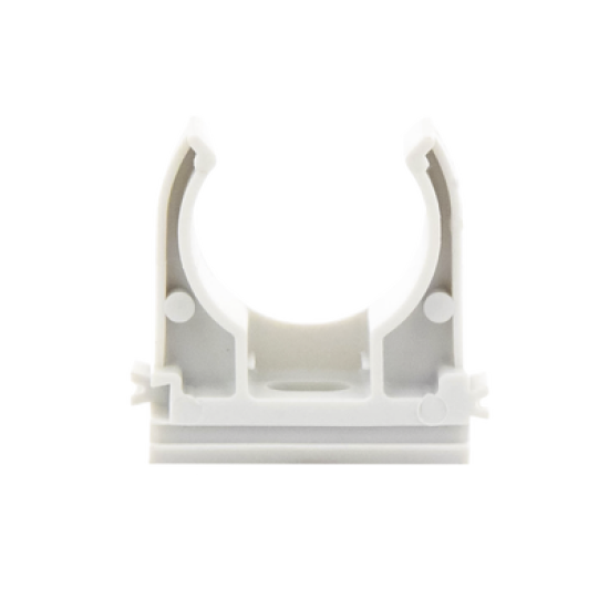Soporte de presión (Abrazadera), PVC Auto-extinguible, abierto para tubería de 25 mm
