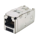Conector Jack RJ45 Blindado, Estilo TG, Mini-Com, Categoría 6A, de 8 posiciones y 8 cables, Color Negro