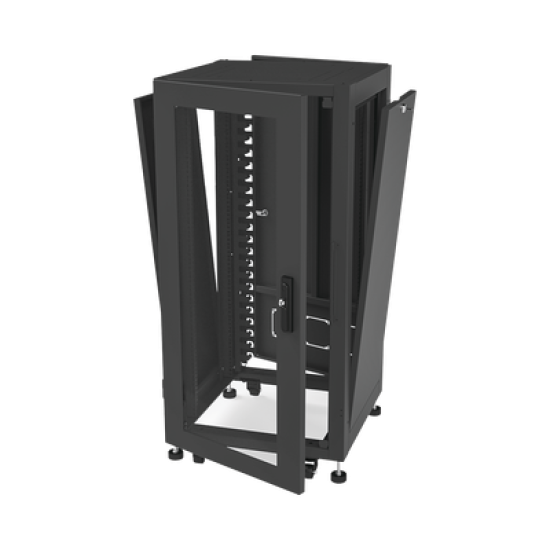 Gabinete Profesional para Telecomunicaciones de 19in, Instalación a Piso, 24UR, 600 mm Profundidad, Se envía el Gabinete Armado.