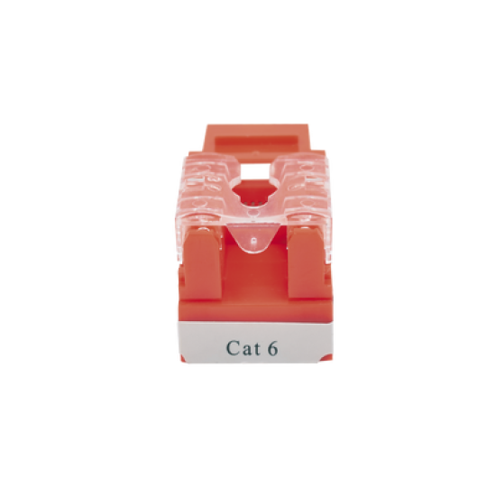 Módulo Jack Keystone Cat6 con terminación 110 (Punchdown) para faceplate - Color Rojo
