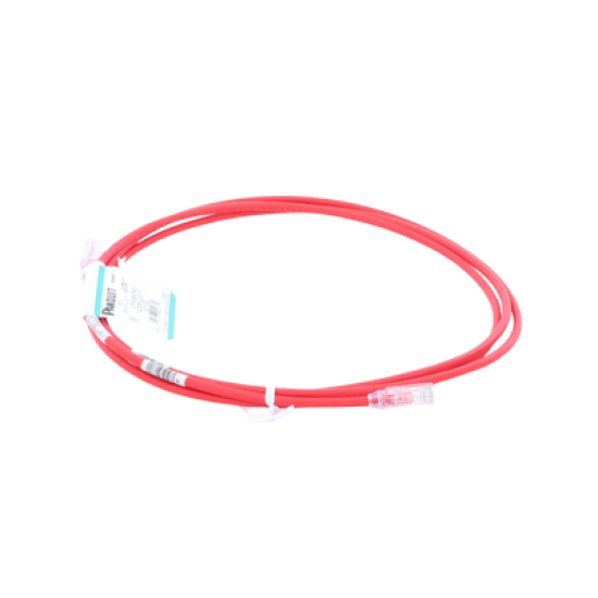 Cable de Parcheo UTP Cat6A, CM/LSZH, Diámetro Reducido (28AWG), Color Rojo, 7ft