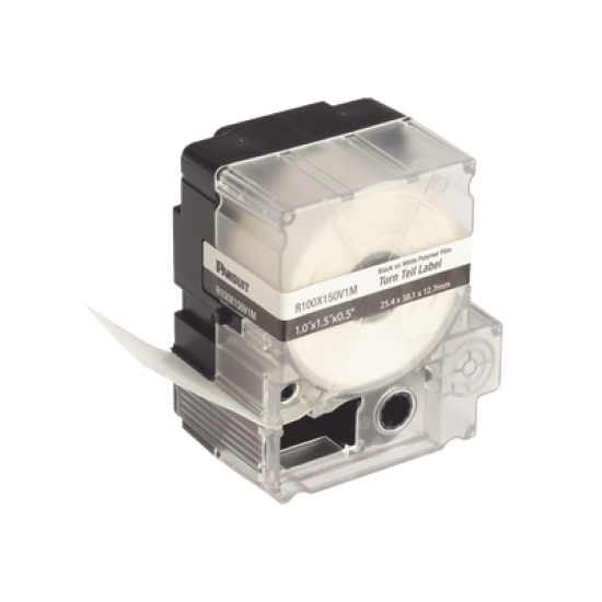Casete de 100 Etiquetas Autolaminadas Turn-Tell, Con Rotación para Mejor Visibilidad, para Cables de Redes de Cobre o Fibra Óptica, de 5.5 a 7.1 mm de Diámetro