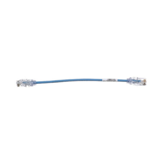 Cable de Parcheo TX6, UTP Cat6, Diámetro Reducido (28AWG), Color Azul, 8in (20.2cm)