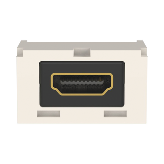 Módulo Acoplador HDMI 2.0, Hembra a Hembra Tipo-A, Categoría 2, Uso en 2 Puertos Mini-Com, Color Blanco Mate