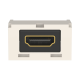Módulo Acoplador HDMI 2.0, Hembra a Hembra Tipo-A, Categoría 2, Uso en 2 Puertos Mini-Com, Color Blanco Mate