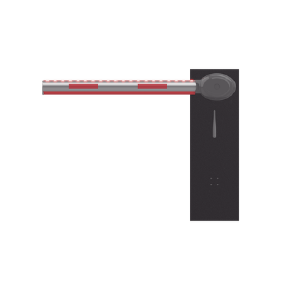 Barrera Vehicular DERECHA / Brazo Iluminado Rojo/Verde de 4 mts Incluido  / 3 Seg para Apertura / Cierre Automático con Tiempo Configurable / 2,500,000 MCBF / Compatible con Cualquier Control de Acceso