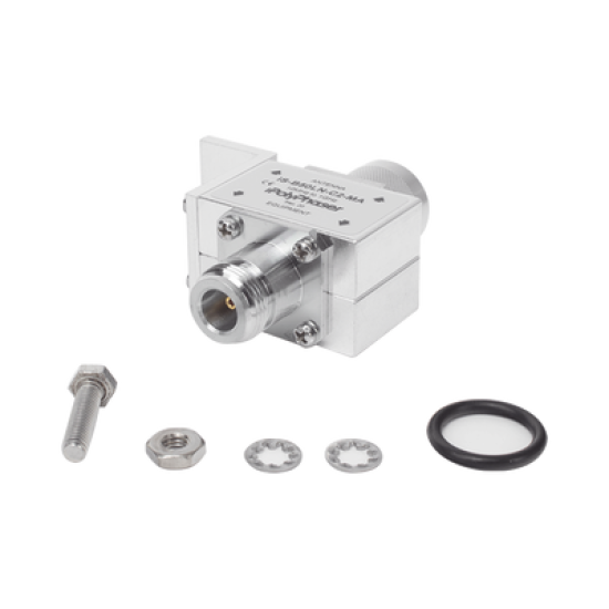 Protector RF Coaxial Para 10 a 1000 MHz Con Ceja Frontal Con Conectores N Macho y N-Hembra, 50 Ω