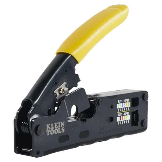 Ponchadora/Pelacables/Cortacables Compacta con Matraca para Conectores  RJ45 y RJ11/RJ12.