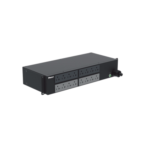 PDU Básico para Distribución de Energía, Enchufe de Entrada NEMA L5-30P, Con 16 Contactos NEMA 5-20R, Instalación Horizontal de 19in, 2 UR, 30 Amp, 208 Vca