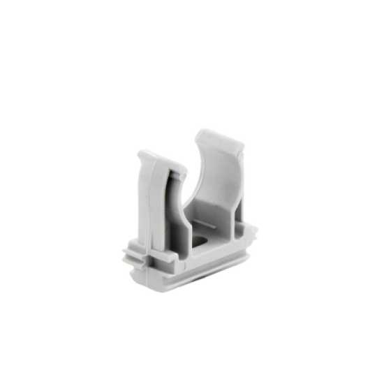 Soporte de presión (Abrazadera), PVC Auto-extinguible, abierto para tubería de 20 mm